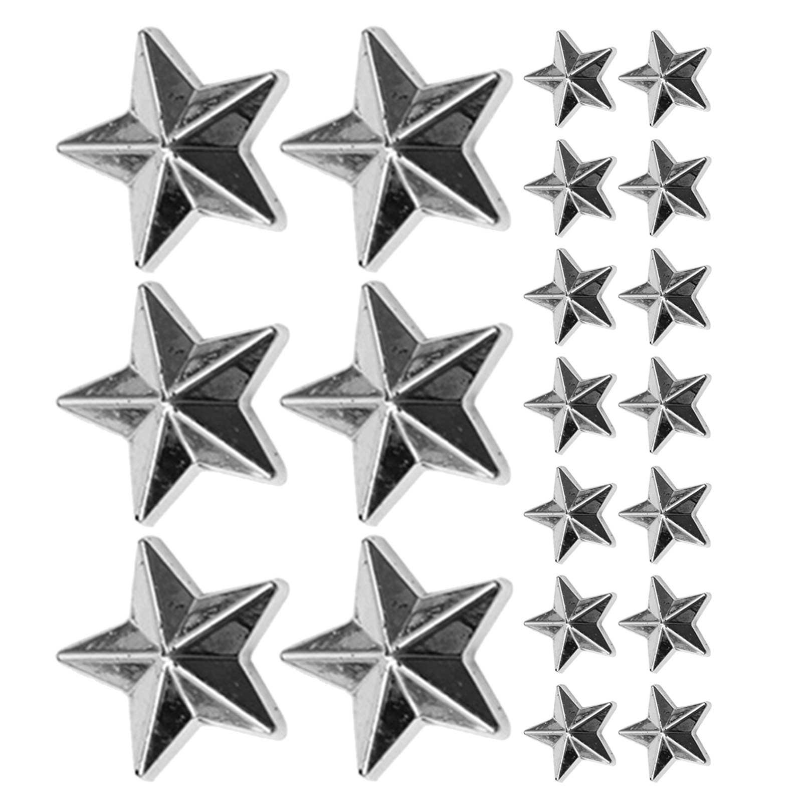 Craft Embellishments - 300 Stück flache Acryl-Sternverzierungen, silberne glänzende