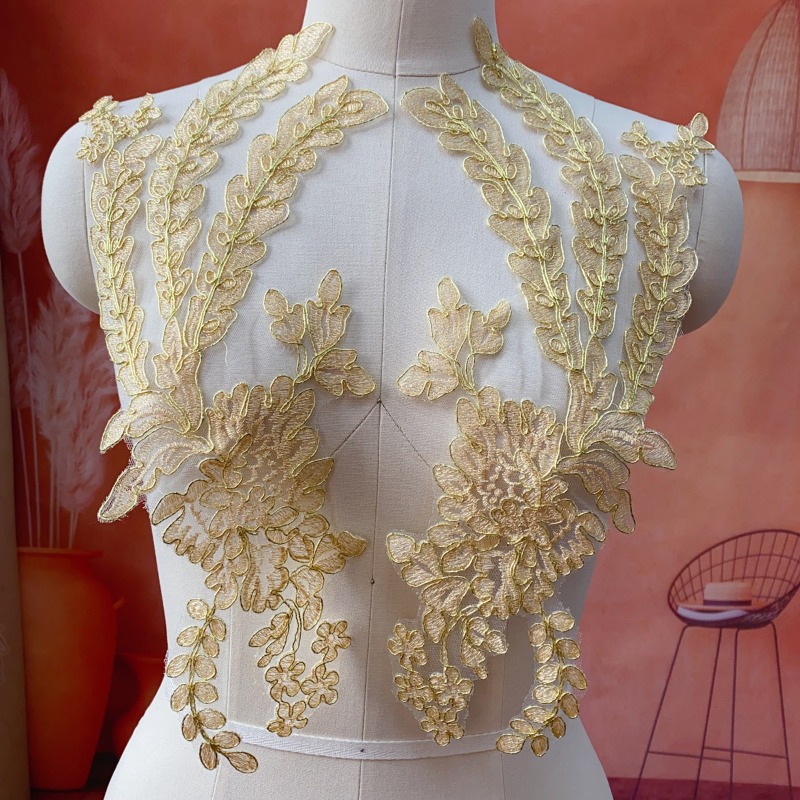 Craft Embellishments - Goldene Spitzenborte für Hochzeits-DIY-Bastelarbeiten, Verzierung, Nähzubehör