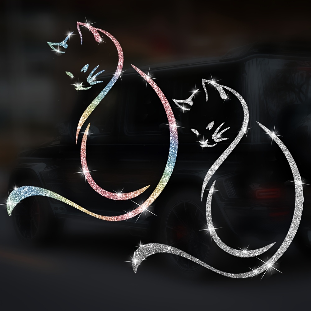 Glitter Vinyl Roll - 1pc Imitation Diamant Glitter Mode Katze