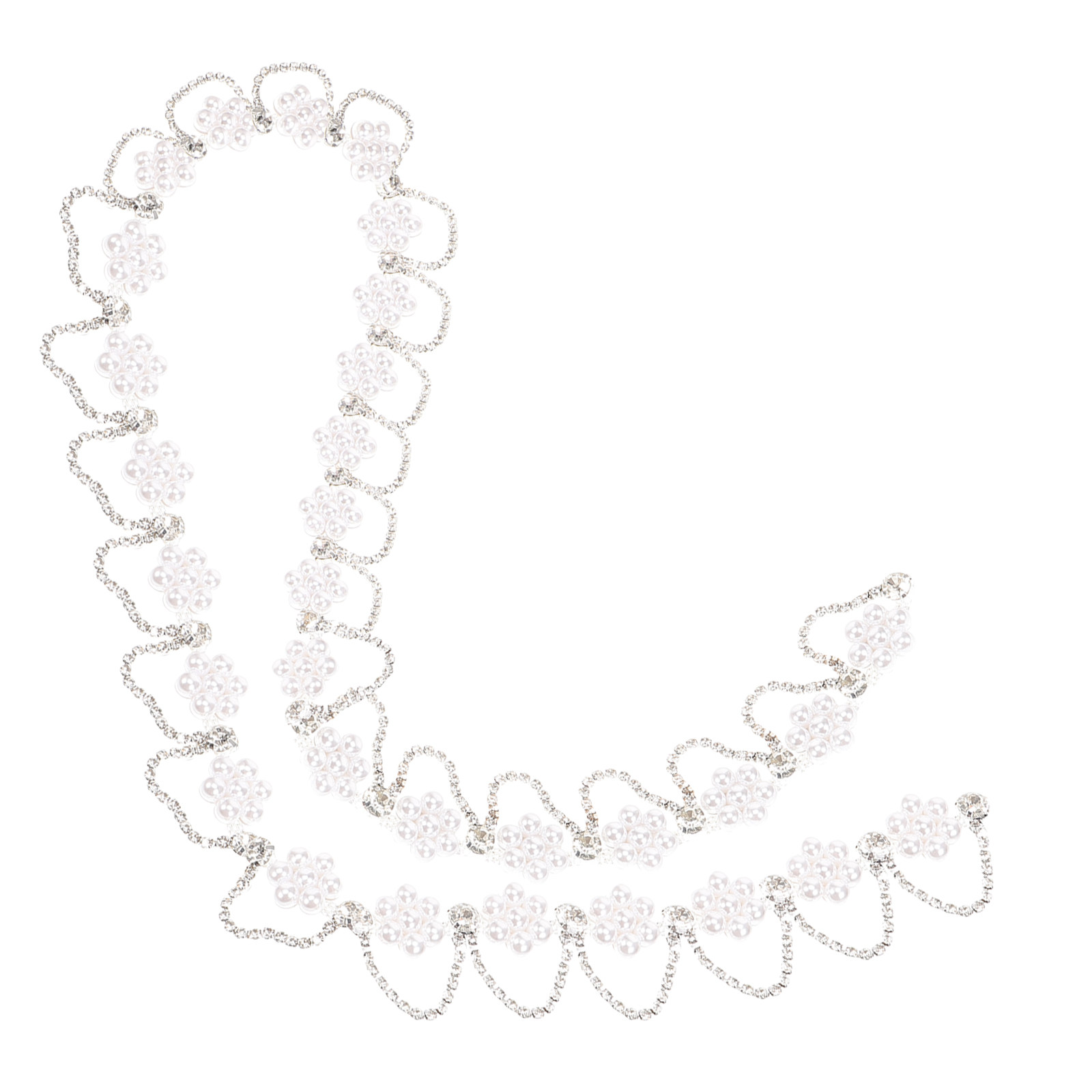 Craft Embellishments - Hochwertige Strass-Perlenkette für DIY-Kleidung, Haarreifen, Kleider,