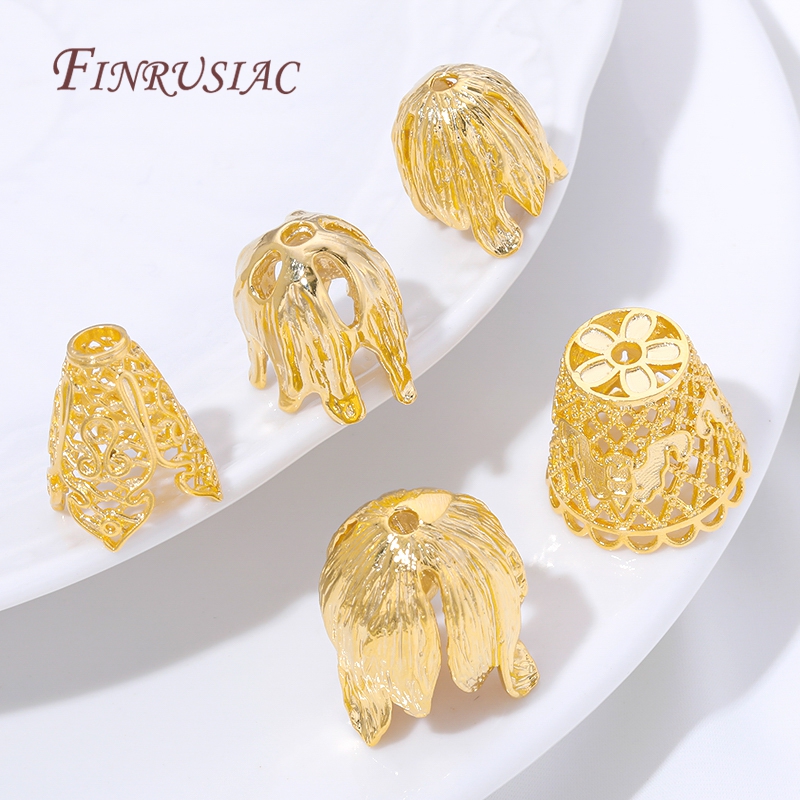 Beaded Trim Fringe - 18K vergoldete Quasten-Endkappen, Großhandel für Schmuckzubehör,