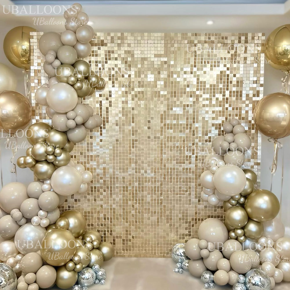 Matte Champagner-Gold Hintergr – Sequin Fabric Panel Bewertung und Preis