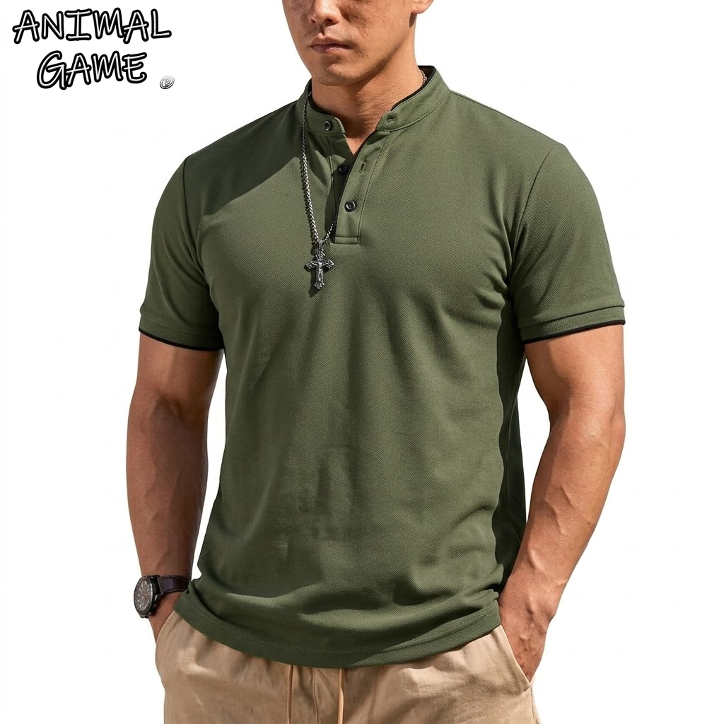 Sommer Kurzarm Henley-Shirt He – Embellish Knit Bewertung und Preis
